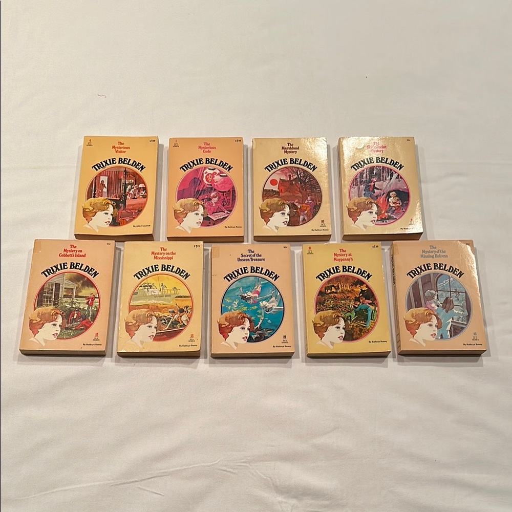 Vintage Trixie Belden books
# 4, 7, 8, 10, 13, 15, 16, 19, 31